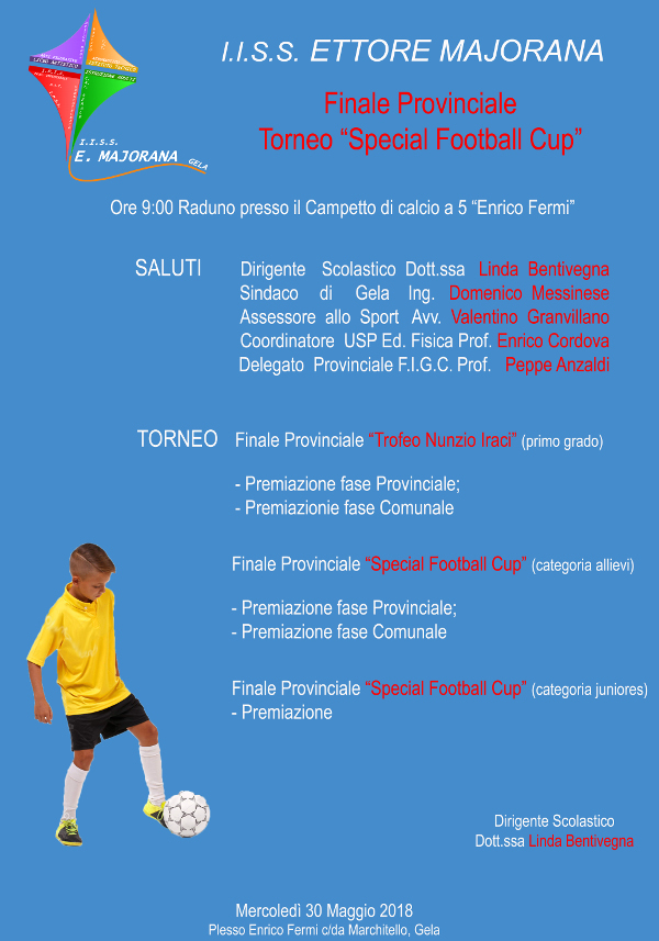 Finale provinciale Trofeo “Nunzio Iraci” e Torneo “Special Football Cup”