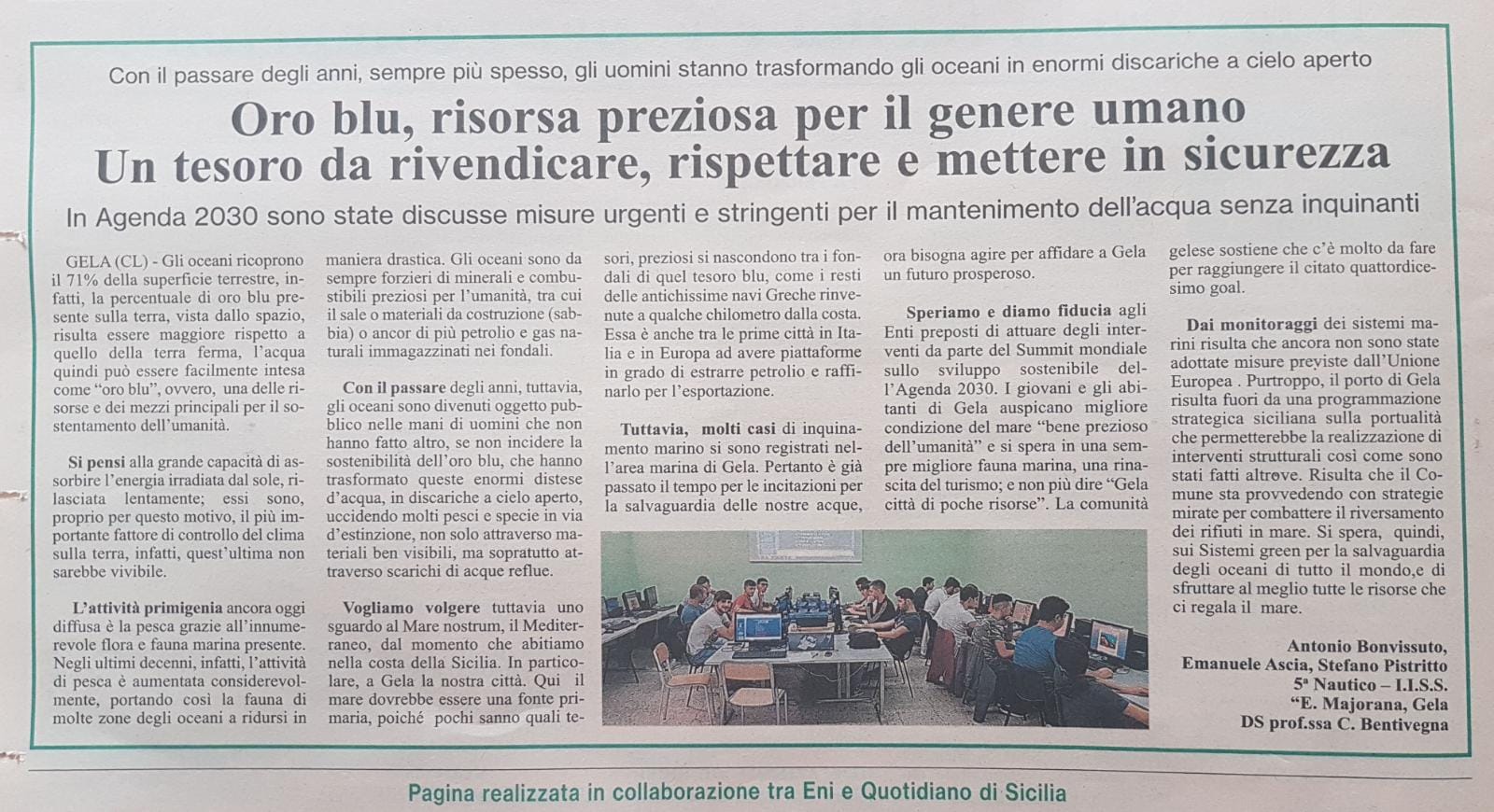 Majorana gela 2018 2019 quotidiano di sicilia articolo oro blu nautico